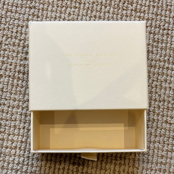 Sezane Cream Jewelry Box with Green Floral Pouch - Picture 3 of 7